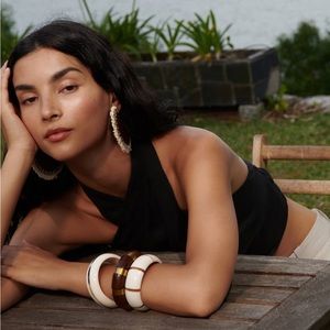 NWT Zara Black Linen Halter Top - Size Small